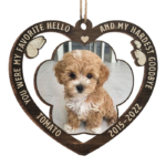 Personalized Custom Heart Shaped Wood Christmas Ornament - Upload Image, Memorial Gift, Sympathy Gift, Gift For Pet Lovers, Christmas Gift