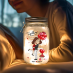 Couple Personalized Custom Mason Jar Light - Gift For Husband Wife, Anniversary - 图片 2