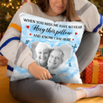 Custom Photo When You Miss Me Hug This Pillow - Memorial Personalized Custom Pillow - Sympathy Gift For Family Members - 图片 4