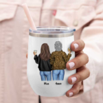 Behind Every Granddaughter Is A Grandma Who Believed In Her First - Gift For Grandma, Personalized Wine Tumbler - 图片 2