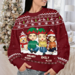 This lovely all-over-print sweatshirt is a perfect choice whether you are seeking for a special gift for your loved ones or just want to dress up your Holiday season with a trendy outfit. - 图片 4