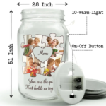 Custom Photo Hold Us Together - Family Personalized Custom Mason Jar Light - Mother's Day, Gift For Grandma - 图片 2