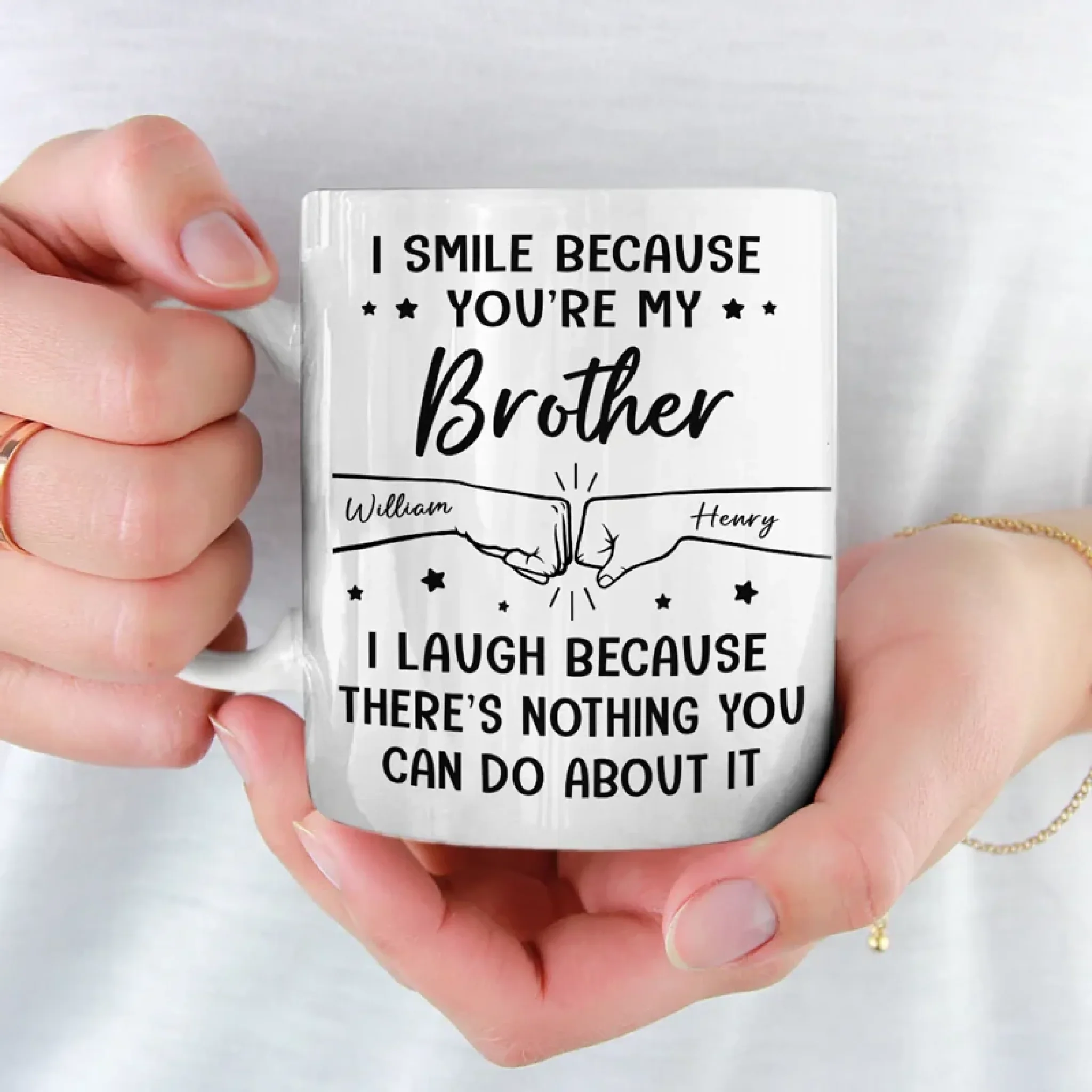 2f97f9a8d6cbb4ed42799350cac7509f Custom Mug - Personalized Birthday Gifts For Brother, Sister, Family - My Brother, My Hero, My Forever Support - 图片 1