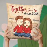 We're Together Since - Couple Personalized Custom Pillow - Gift For Husband Wife, Anniversary - 图片 2