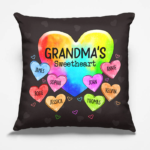 Grandma's So Into Her Sweethearts - Family Personalized Custom Pillow - Birthday Gift For Grandma