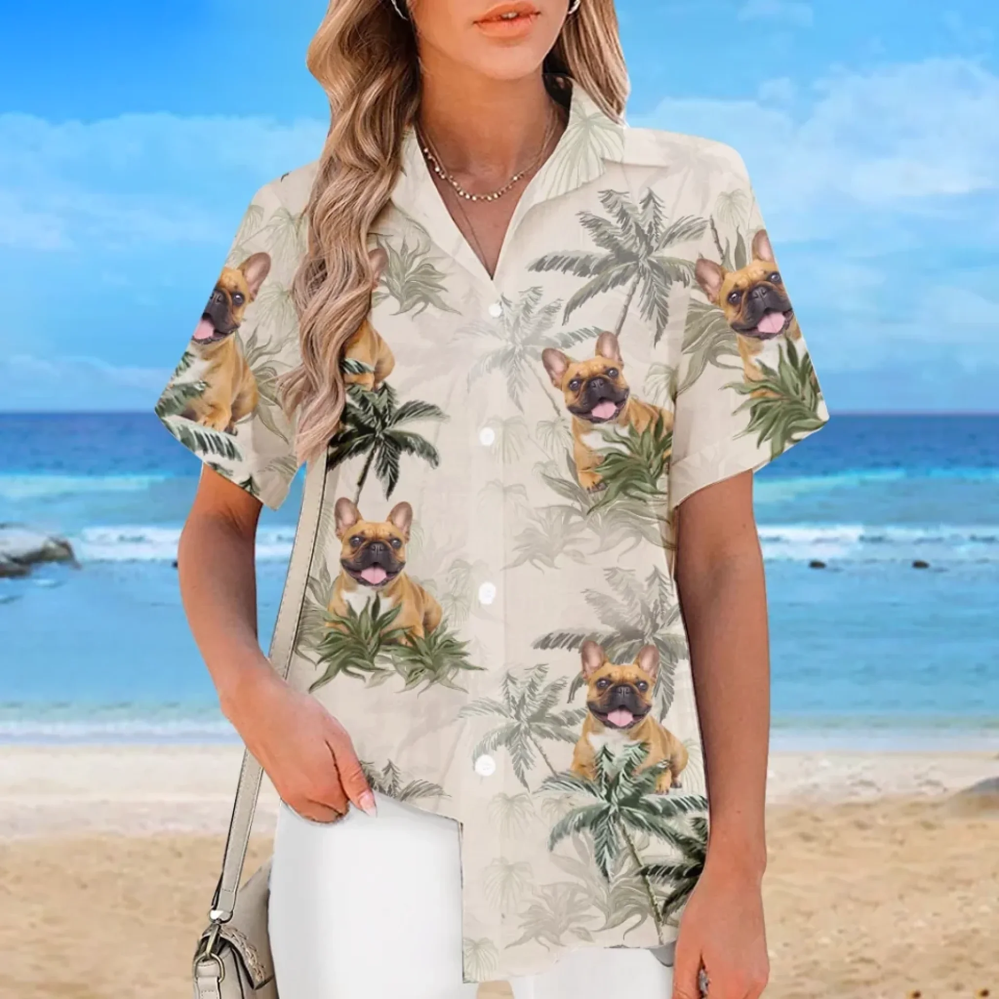 340dfe2e02f6a865dcb5af3f0b1ef421 Custom Photo Dog Vibes And Beach Tides - Dog & Cat Personalized Custom Unisex Tropical Hawaiian Aloha Shirt - Summer Vacation Gift, Gift For Pet Owners, Pet Lovers - 图片 1
