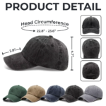 Custom Vintage Washed Denim Baseball Cap - Personalized Birthday Gifts For Dad, Grandpa - Grandpasaurus Rules The Roost - 图片 6