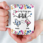 Custom Long Distance Mug - Personalized Best Friend Birthday Gifts For Women, Besties, Sisters, BFF - Distance Means Nothing Between Friends - 图片 5