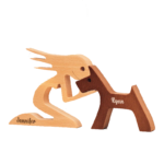 The Love Between You And Your Fur-Friend - Gift For Pet Lovers - Wood Sculpture Table Ornaments, Carved Wood Decor - 图片 2