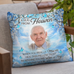 Custom Photo A Hug From Heaven - Memorial Personalized Custom Pillow - Sympathy Gift For Family Members - 图片 2