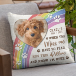 Custom Photo When You Miss Me Hug This Pillow - Memorial Personalized Custom Pillow - Sympathy Gift, Gift For Pet Owners, Pet Lovers - 图片 2