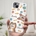 Dog & Cat Personalized Custom 3D Inflated Effect Printed Clear Phone Case - Gift For Pet Owners, Pet Lovers - 图片 5