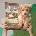 Custom Photo Hug This Pillow And Feel Me Here - Memorial Personalized Custom Pillow - Sympathy Gift, Gift For Pet Owners, Pet Lovers - 图片 4