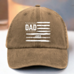 Carrying My Crew On My Cap - Family Personalized Custom Vintage Washed Denim Baseball Cap - Father's Day, Gift For Dad, Grandpa