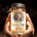 Memorial Personalized Custom Mason Jar Light - Sympathy Gift, Christmas Gift For Family Members
