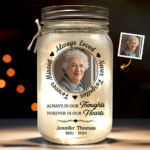 Memorial Personalized Custom Mason Jar Light - Sympathy Gift, Christmas Gift For Family Members - 图片 4