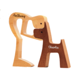 The Love Between You And Your Fur-Friend - Gift For Pet Lovers - Wood Sculpture Table Ornaments, Carved Wood Decor - 图片 5