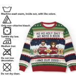 We Need A Beer And Our Cats - Dog & Cat Personalized Custom Ugly Sweatshirt - Unisex Wool Jumper - Christmas Gift For Husband Wife, Pet Owners, Pet Lovers - 图片 6