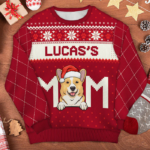 Personalized Custom Unisex Ugly Christmas Sweatshirt, Wool Sweatshirt, All-Over-Print Sweatshirt - Gift For Dog Lovers, Pet Lovers, Christmas Gift - 图片 2
