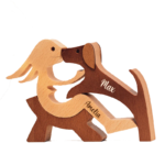 The Love Between You And Your Fur-Friend - Gift For Pet Lovers - Wood Sculpture Table Ornaments, Carved Wood Decor - 图片 4