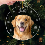Custom Photo Furry And Festive - Dog & Cat Personalized Custom Ornament - Acrylic Custom Shaped - Christmas Gift For Pet Owners, Pet Lovers