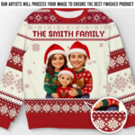 Custom Photo Unisex Ugly Sweatshirt - Personalized Christmas Birthday Gifts For Mom, Dad, Brother, Sister, Kids - All Wrapped Up In Love - 图片 5