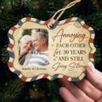 Personalized Custom Benelux Shaped Wood Photo Christmas Ornament - Upload Image, Gift For Couple, Husband Wife, Anniversary, Engagement, Wedding, Marriage Gift, Christmas Gift - 图片 3
