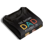 This Awesome Dad Belongs To - Personalized Unisex T-Shirt, Hoodie - Gift For Dad - 图片 3