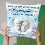 Custom Photo When You Miss Me Hug This Pillow - Memorial Personalized Custom Pillow - Sympathy Gift For Family Members - 图片 3