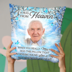 Custom Photo A Hug From Heaven - Memorial Personalized Custom Pillow - Sympathy Gift For Family Members - 图片 4