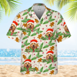 Candy Cane & Gingerbread Pattern - Dog & Cat Personalized Custom Unisex Hawaiian Shirt - Upload Image, Dog Face, Cat Face - Summer Vacation Gift, Gift For Pet Owners, Pet Lovers - 图片 3