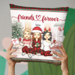 Friendship Is A Priceless Treasure - Bestie Personalized Custom Pillow (Insert Included) - Christmas Gift For Best Friends, BFF, Sisters - 图片 3