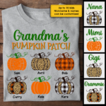 Fall Pumpkin Patch - Personalized Unisex T-Shirt - 图片 2