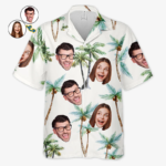 Couple Personalized Face Custom Unisex Tropical Hawaiian Aloha Shirt - Summer Vacation Gift, Gift For Husband Wife