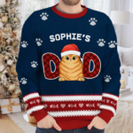 We're Cat Parents - Personalized Custom Unisex Ugly Christmas Sweatshirt, Wool Sweatshirt, All-Over-Print Sweatshirt - Gift For Cat Lovers, Pet Lovers, Christmas Gift - 图片 3