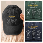 Custom Vintage Washed Denim Baseball Cap - Personalized Birthday Gifts For Dad, Grandpa - My Crew Makes Me Smile - 图片 5