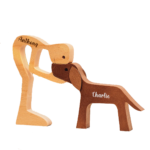 The Love Between You And Your Fur-Friend - Gift For Pet Lovers - Wood Sculpture Table Ornaments, Carved Wood Decor - 图片 3