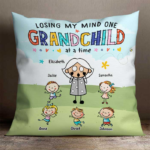 Losing My Mind One Grandchild At A Time - Gift For Grandma, Personalized Pillow (Insert Included) - 图片 3