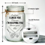 Custom Mason Jar Light - Personalized Anniversary Wedding Gifts For Husband And Wife, Him And Her - Love, Bottled And Glowing - 图片 3