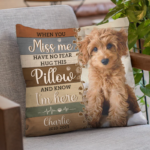 Custom Photo Hug This Pillow And Feel Me Here - Memorial Personalized Custom Pillow - Sympathy Gift, Gift For Pet Owners, Pet Lovers - 图片 3