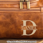 Custom Engraved Leather Toiletry Bag - Personalized Birthday Gifts For Dad, Brother, Grandpa, Husband - For The Man Who’s Always On The Move - 图片 4
