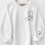 Custom Unisex Sweatshirt, Hoodie With Design On Sleeve - Personalized Christmas Birthday Gifts For Cat Lovers, Cat Mom And Dad - Home Smells Like Cat Fur - 图片 2