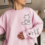 Custom Unisex Sweatshirt, Hoodie With Design On Sleeve - Personalized Christmas Birthday Gifts For Cat Lovers, Cat Mom And Dad - Home Smells Like Cat Fur - 图片 6
