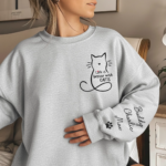 Custom Unisex Sweatshirt, Hoodie With Design On Sleeve - Personalized Christmas Birthday Gifts For Cat Lovers, Cat Mom And Dad - Home Smells Like Cat Fur - 图片 5