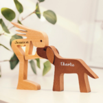 Personalized Custom Wooden Pet Carvings - The Love Between You And Your Fur-Friend - Gift For Pet Lovers - Wood Sculpture Table Ornaments, Carved Wood Decor - 图片 4