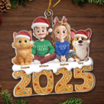 Custom Acrylic Ornament - Personalized Christmas Birthday Gifts For Family, Dog Cat Lovers - Gingerbread Dreams, Family Themes - 图片 4