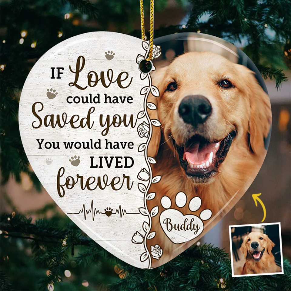 微信图片_20251218153659_437_5 Custom Photo Ceramic Ornament - Personalized Christmas Memorial Sympathy Gifts For Dogs, Cats - You Would Have Lived Forever - 图片 1