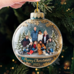 Custom Photo Acrylic Ornament - Personalized Christmas Birthday Gifts For Mom, Dad, Brother, Sister, Kids - Happiness Is Hanging Right Here - 图片 5