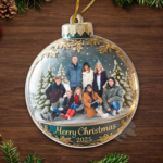 Custom Photo Acrylic Ornament - Personalized Christmas Birthday Gifts For Mom, Dad, Brother, Sister, Kids - Happiness Is Hanging Right Here - 图片 4